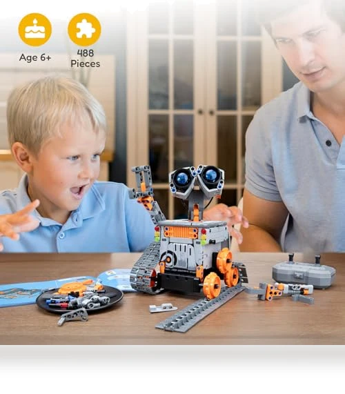 Robot Building Kit with Remote Control STEM Gifts for Kids — Construction Kits, Sillbird