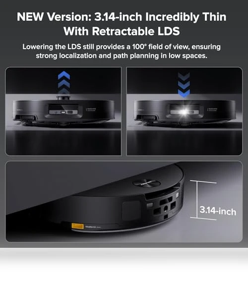 Robot Vacuum and Mop, 22,000Pa Suction, AI Obstacle Avoidance, Ultra Thin, Self Cleaning Dock — Smart Cleaning Robots, Roborock