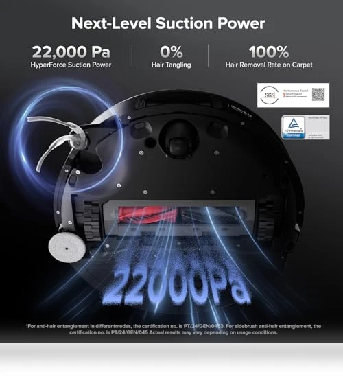 Robot Vacuum and Mop, 22,000Pa Suction, AI Obstacle Avoidance, Ultra Thin, Self Cleaning Dock — Smart Cleaning Robots, Roborock