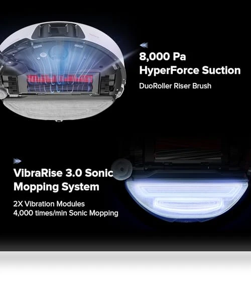 Robot Vacuum and Mop, All-in-One Dock, PreciSense LiDAR Navigation, Smart Dirt Detection — Smart Cleaning Robots, Roborock