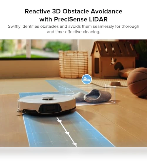 Robot Vacuum and Mop, All-in-One Dock, PreciSense LiDAR Navigation, Smart Dirt Detection — Smart Cleaning Robots, Roborock