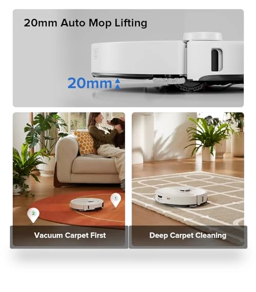 Robot Vacuum and Mop, All-in-One Dock, PreciSense LiDAR Navigation, Smart Dirt Detection — Smart Cleaning Robots, Roborock