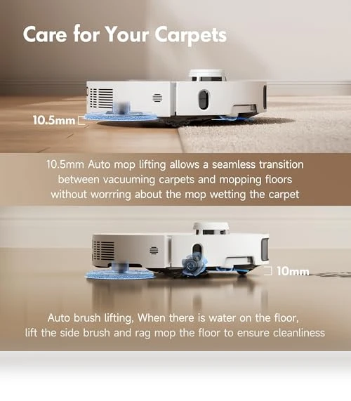 Robot Vacuum and Mop Combo with 13,000Pa Suction, Hot Water Mop Washing — Smart Cleaning Robots, MOVA