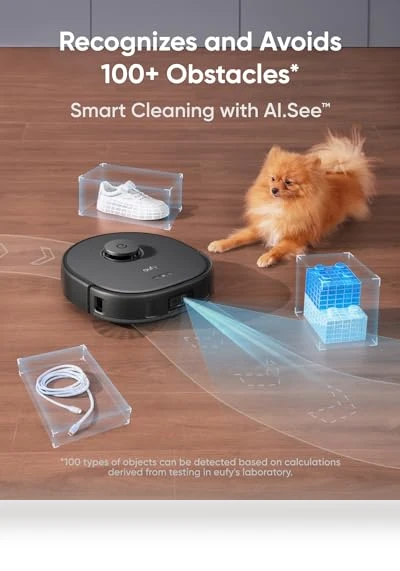 Robot Vacuum and Mop Combo with 8,000 Pa Suction, Auto Mop Washing, Self-Emptying — Smart Cleaning Robots, eufy