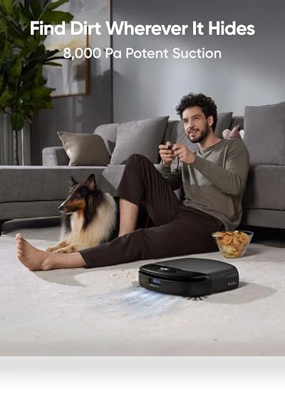 Robot Vacuum and Mop Combo with All-in-One Station, 8000 Pa Suction, Obstacle Avoidance — Smart Cleaning Robots, eufy