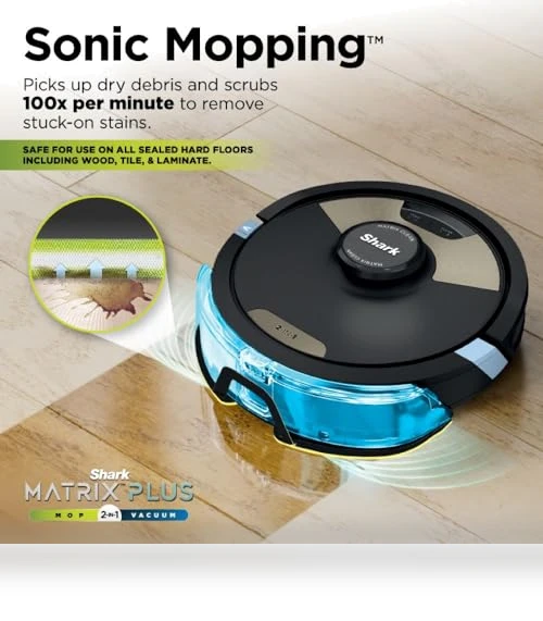 Robot Vacuum & Mop Combo with Powerful Suction and Sonic Mopping — Smart Cleaning Robots, Shark