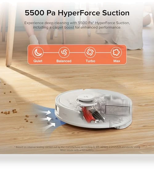 Robot Vacuum and Mop, Self-Emptying, Hands-Free Cleaning for up to 7 Weeks — Smart Cleaning Robots, Roborock