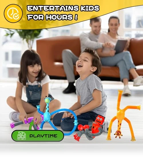 Sensory Travel Robot Toys for Kids, 4Pcs Set — Infant & Early Childhood Playthings, CHESLICR