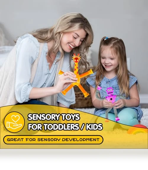 Sensory Travel Robot Toys for Kids, 4Pcs Set — Infant & Early Childhood Playthings, CHESLICR