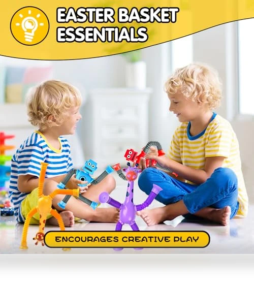 Sensory Travel Robot Toys for Kids, 4Pcs Set — Infant & Early Childhood Playthings, CHESLICR