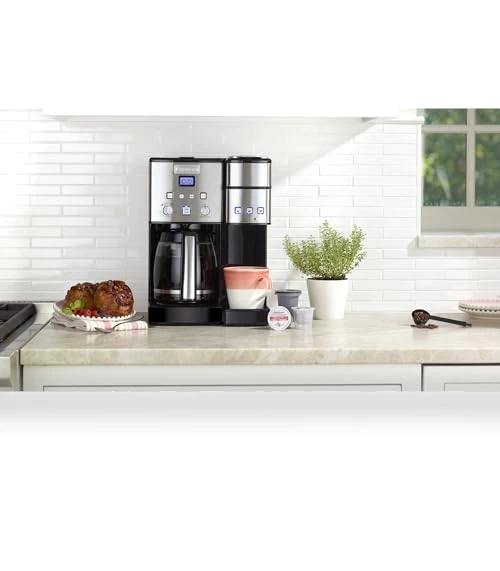 Single Serve + 12 Cup Coffee Maker, 3-Sizes: 6-Ounces, 8-Ounces and 10-Ounces, Stainless Steel — Coffee & Espresso Combos, Cuisinart