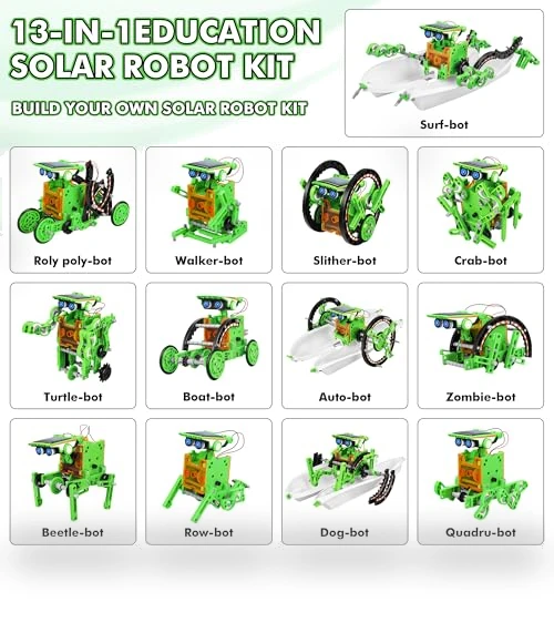 STEM 13-in-1 Education Solar Power Robots Toys for Kids — Solar Power, Bottleboom