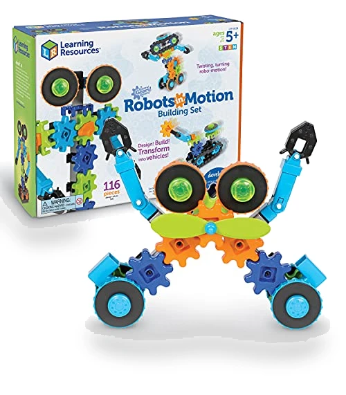 STEM Robots Building Set - 116 Pieces, Ages 5+, Robot Toy — Mechanical Construction Kits, Learning Resources