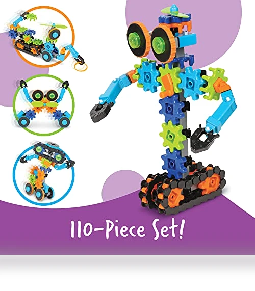 STEM Robots Building Set - 116 Pieces, Ages 5+, Robot Toy — Mechanical Construction Kits, Learning Resources