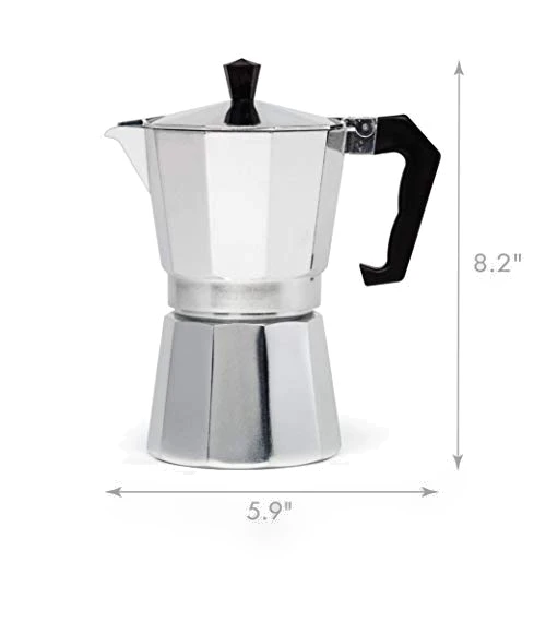 Stovetop Espresso and Coffee Maker, Moka Pot for Italian and Cuban Café Brewing, 6 Espresso Cups — Stovetop Moka Pots, Primula