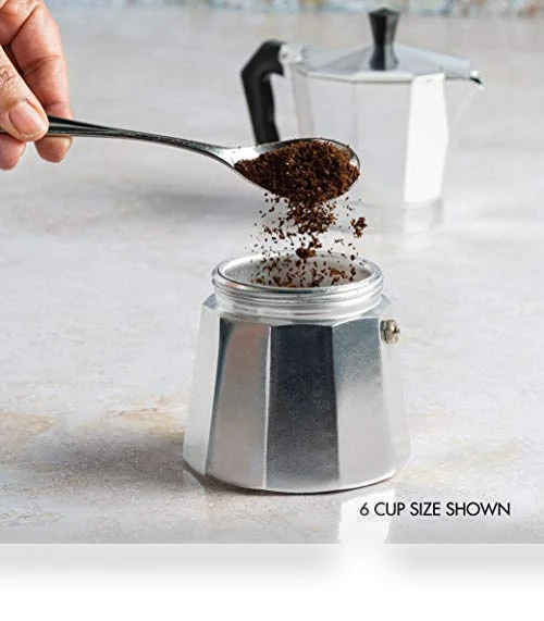 Stovetop Espresso and Coffee Maker, Moka Pot for Italian and Cuban Café Brewing, 6 Espresso Cups — Stovetop Moka Pots, Primula