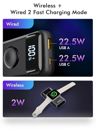 Wireless Portable Charger for Apple Watch, 10000mAh PD 22.5W Fast Charging Power Bank 3-in-1 Battery Pack — Chargers, Miady