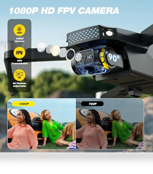 1080P HD Camera Drone with Brushless Motor, Foldable RC Quadcopter — Drones, DEERC