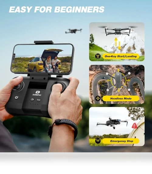 1080P HD Camera Drone with Brushless Motor, Foldable RC Quadcopter — Drones, DEERC