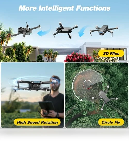 1080P HD Camera Drone with Brushless Motor, Foldable RC Quadcopter — Drones, DEERC
