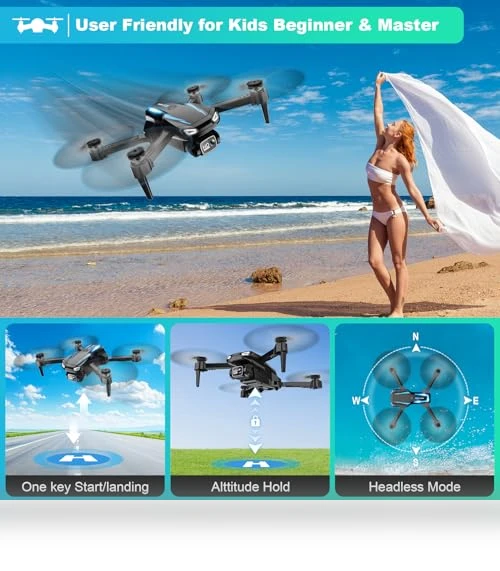 1080P HD FPV Foldable Drone with Camera for Kids and Adults — Drones, Dazlen