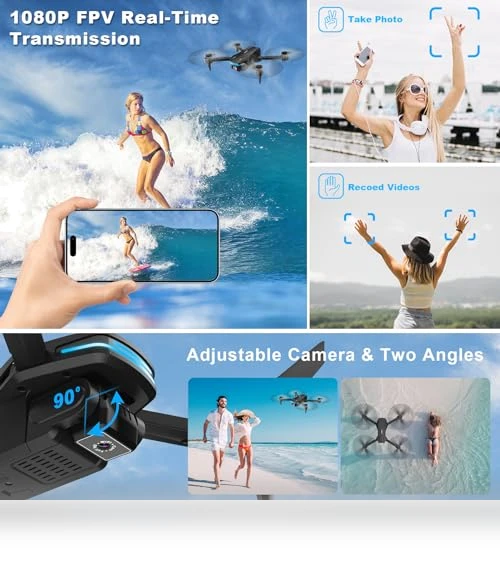 1080P HD FPV Foldable Drone with Camera for Beginners — Drones, Velcase