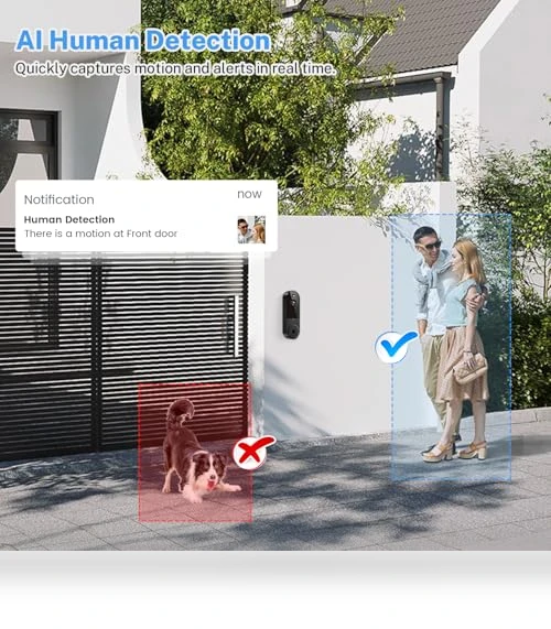 1080P Wireless Video Doorbell Camera with Chime Ringer, Night Vision, Cloud Storage — Smart Home Security, Botmelt