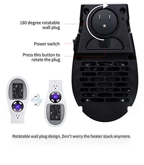 450W Electric Space Heater with Adjustable Thermostat and Timer — Portable Heating Solutions, Minetom