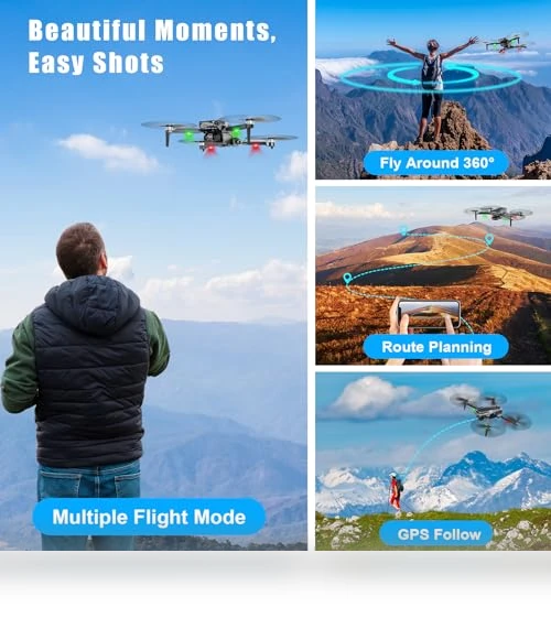 4K Camera Drone with GPS, 46Mins Flight Time — Drones, Glorale