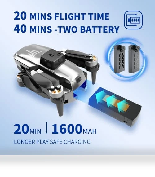 4K FPV Foldable Drone with Brushless Motor and Carrying Case — Drones, TizzyToy