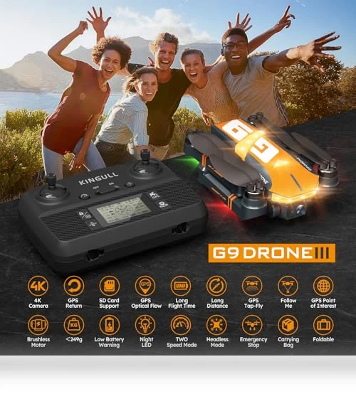 4K GPS Drone with Brushless Motor and Follow Me Mode — Drones, KINGULL