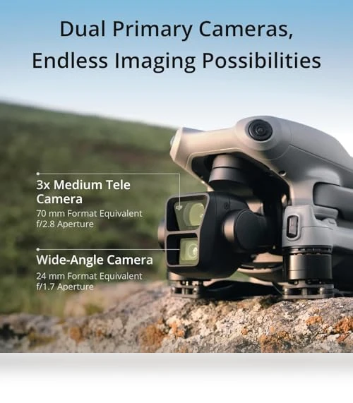 Air 3 Fly More Combo Drone with 4K Camera, Dual Cameras, Extended Flight Time — Drones & UAV Technology, DJI