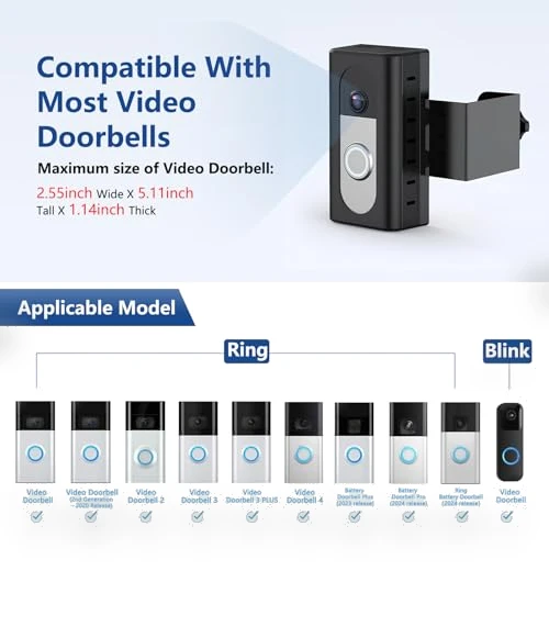 Anti-Theft Video Doorbell Mount for Ring/Blink Doorbells — Kits, KIMILAR