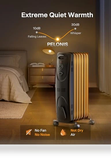 Basic Electric Oil Filled Radiator Space Heater — Portable Heating Solutions, PELONIS