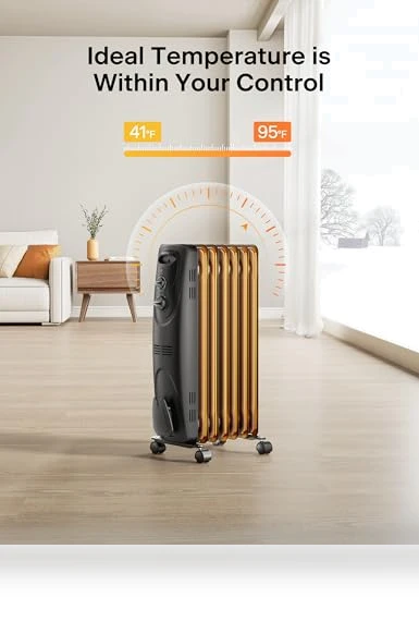 Basic Electric Oil Filled Radiator Space Heater — Portable Heating Solutions, PELONIS