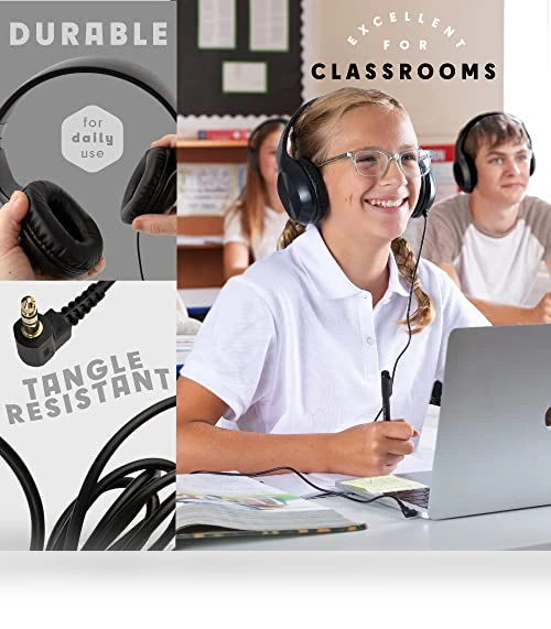 Classroom Headphones Bulk 10-Pack — In-Ear Headphones, Sonitum
