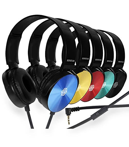 Classroom Headphones With Microphone Bulk Pack — In-Ear Headphones, Sonitum