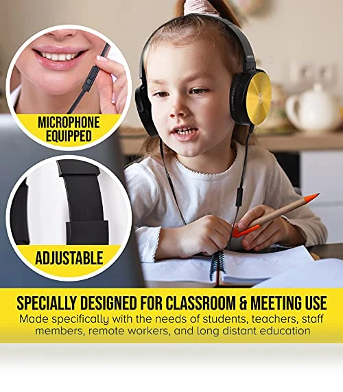 Classroom Headphones With Microphone Bulk Pack — In-Ear Headphones, Sonitum