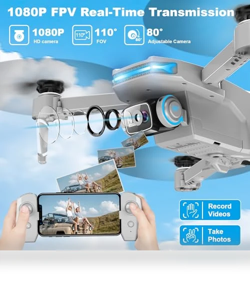 Foldable Drone with 1080P Camera, Voice Gesture Control, 3D Flip, Ideal for Beginners — Drones, RELIDOL