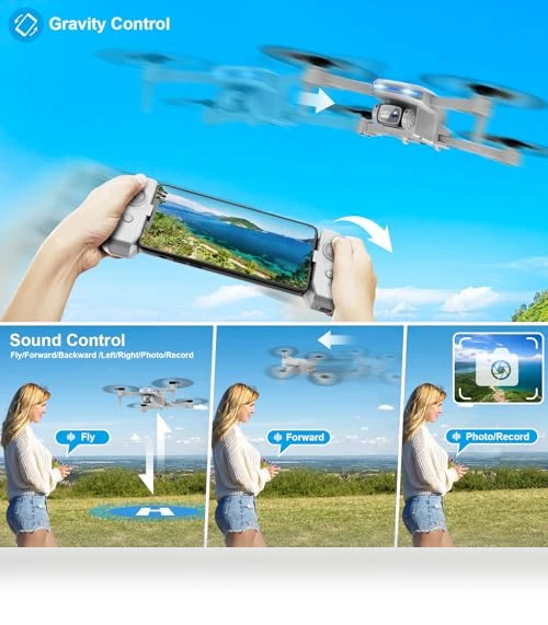 Foldable Drone with 1080P Camera, Voice Gesture Control, 3D Flip, Ideal for Beginners — Drones, RELIDOL