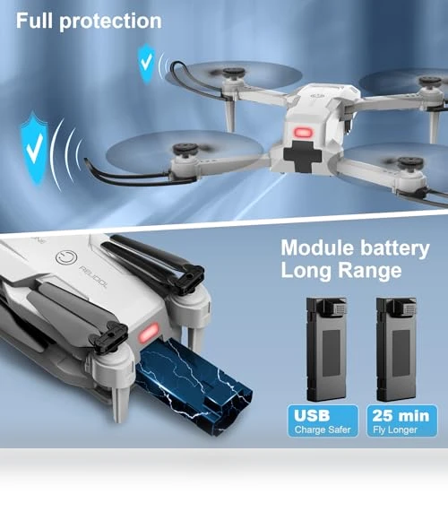 Foldable Drone with 1080P Camera, Voice Gesture Control, 3D Flip, Ideal for Beginners — Drones, RELIDOL