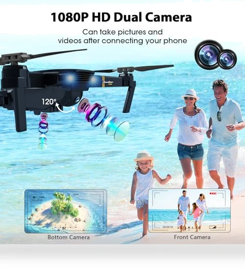 Foldable RC Quadcopter with 1080P HD Camera — Flying Toys, MOCVOO