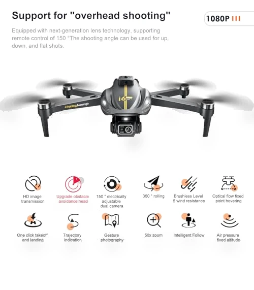 FPV Camera Drone with 1080P HD, Night Vision, Obstacle Avoidance — Drones, OKYUK