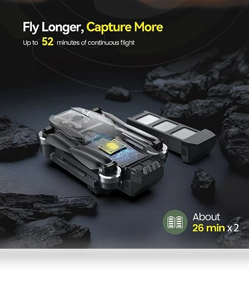 GPS Drone with Camera 4K UHD, 52 Minutes Flight Time, Foldable Quadcopter — Drones, Holy Stone