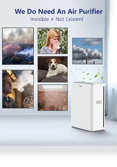 H13 HEPA Air Purifier for Large Rooms up to 2200 sqft with Fragrance Sponge and Timer — Activated Carbon Air Purifiers, VEWIOR