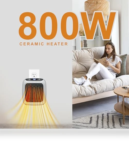 Handy Heater Turbo Wall Outlet Small Space Heater with Adjustable Thermostat — Portable Heating Solutions, Ontel