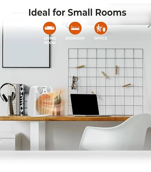 Indoor Space Heater with Adjustable Thermostat, Fan Forced, Electric, Overheat Protection — Portable Heating Solutions, Comfort Zone