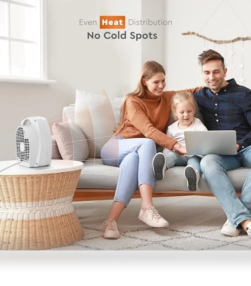 Indoor Space Heater with Adjustable Thermostat, Fan Forced, Electric, Overheat Protection — Portable Heating Solutions, Comfort Zone