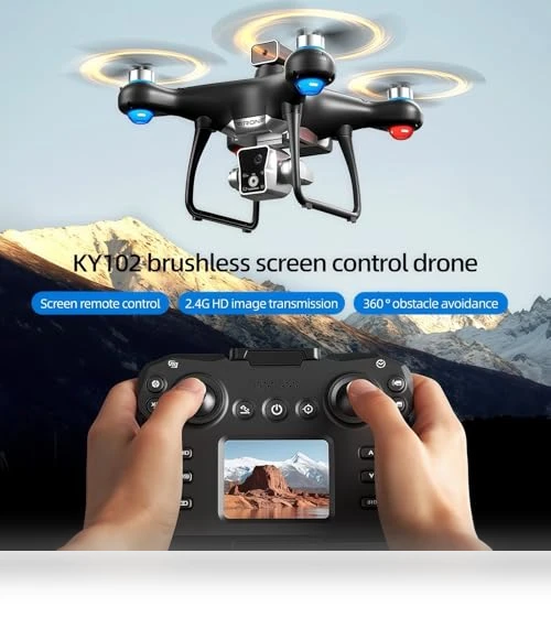 KY102 Drone with Screen Controller, 4K Camera, Obstacle Avoidance — Drones, QAONIE