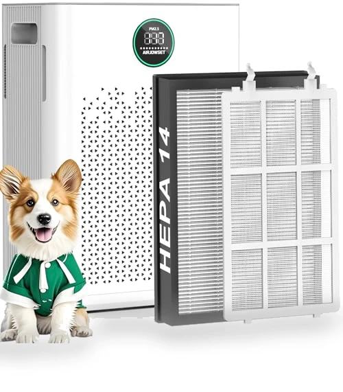 Large Room HEPA Air Purifier with PM2.5 Sensor and Washable Filter — Activated Carbon Air Purifiers, AIRJOWSET